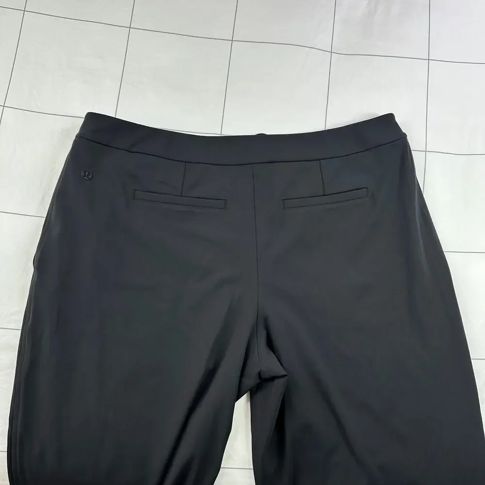 Lululemon Pants Women XL Black Luxtreme Mid Rise Straight Leg Trouser Drawstring